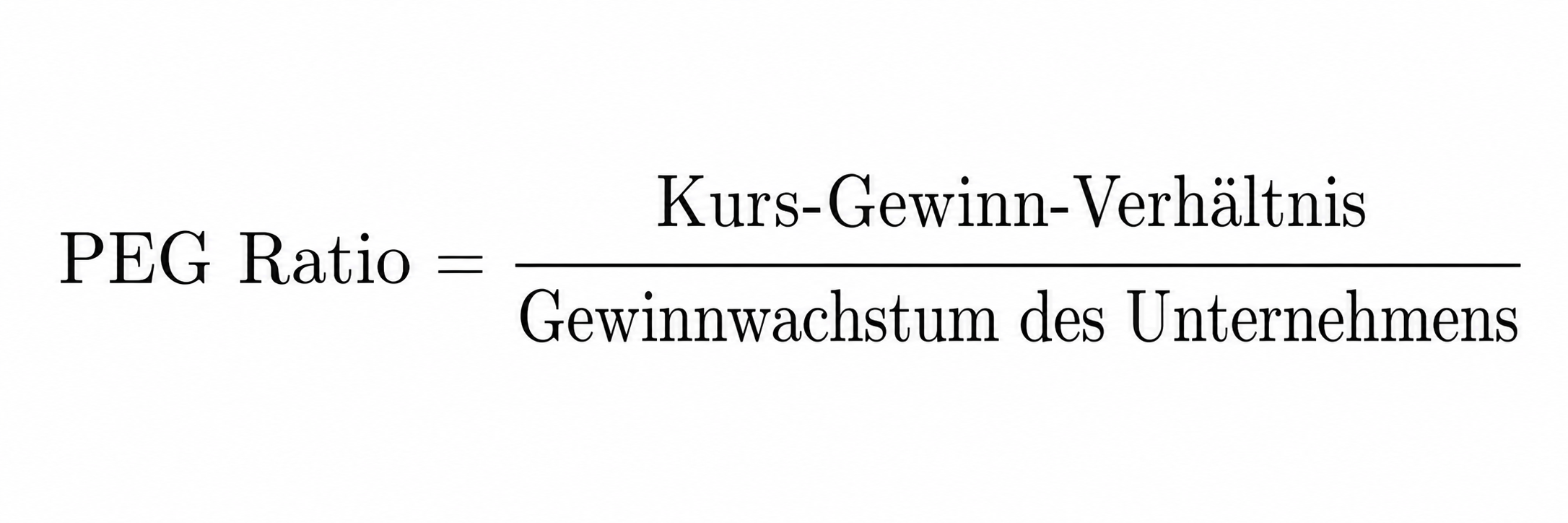 PEG Ratio Formel PEG Ratio Formel